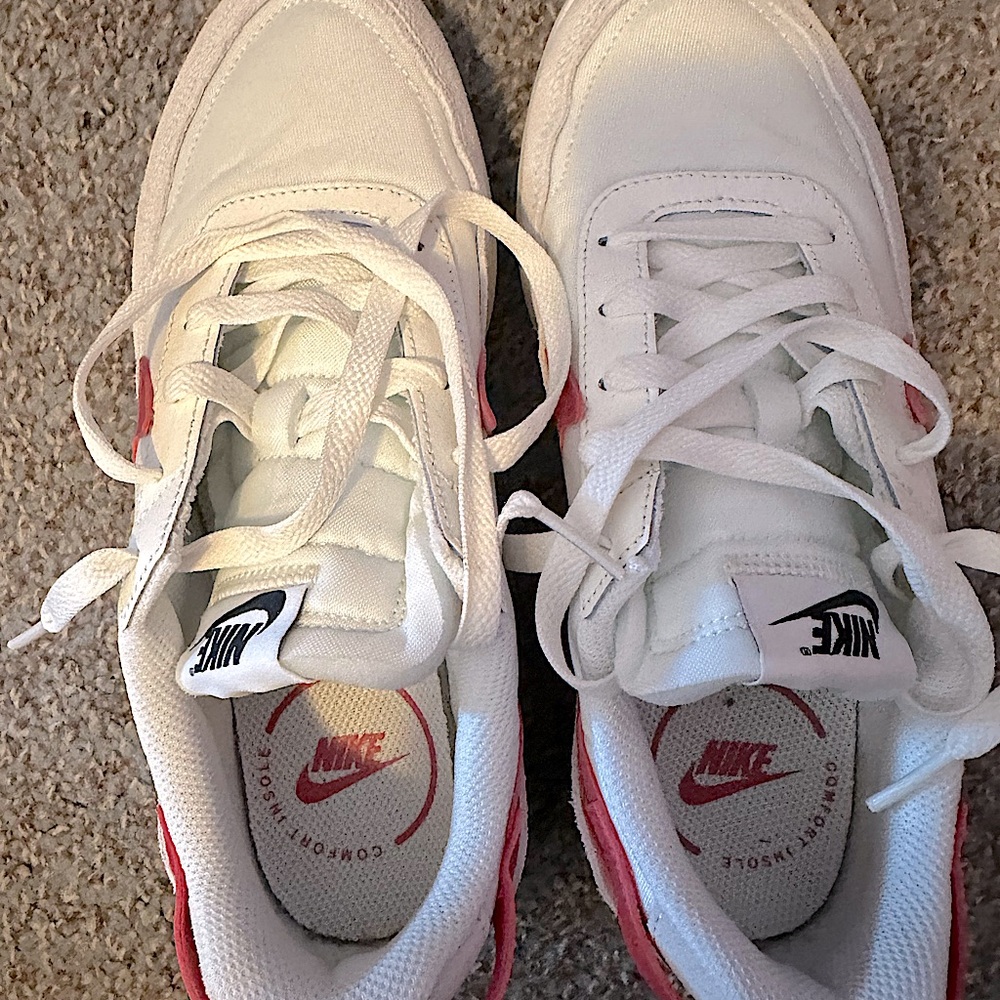Nike White and Red Athletic Shoes